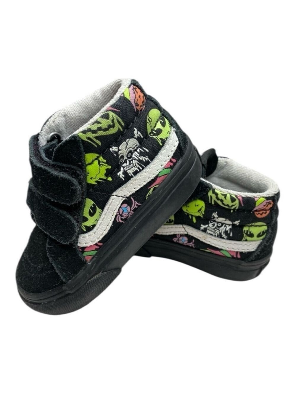Vans Sk8 Toddler Sneakers Size 4.5 Halloween Glow in the Dark Monster Skeleton
